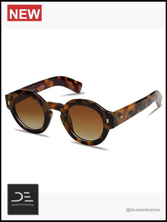 Vintage Round Polarized Sunglasses for Women Men Retro Circle Shades main image 5